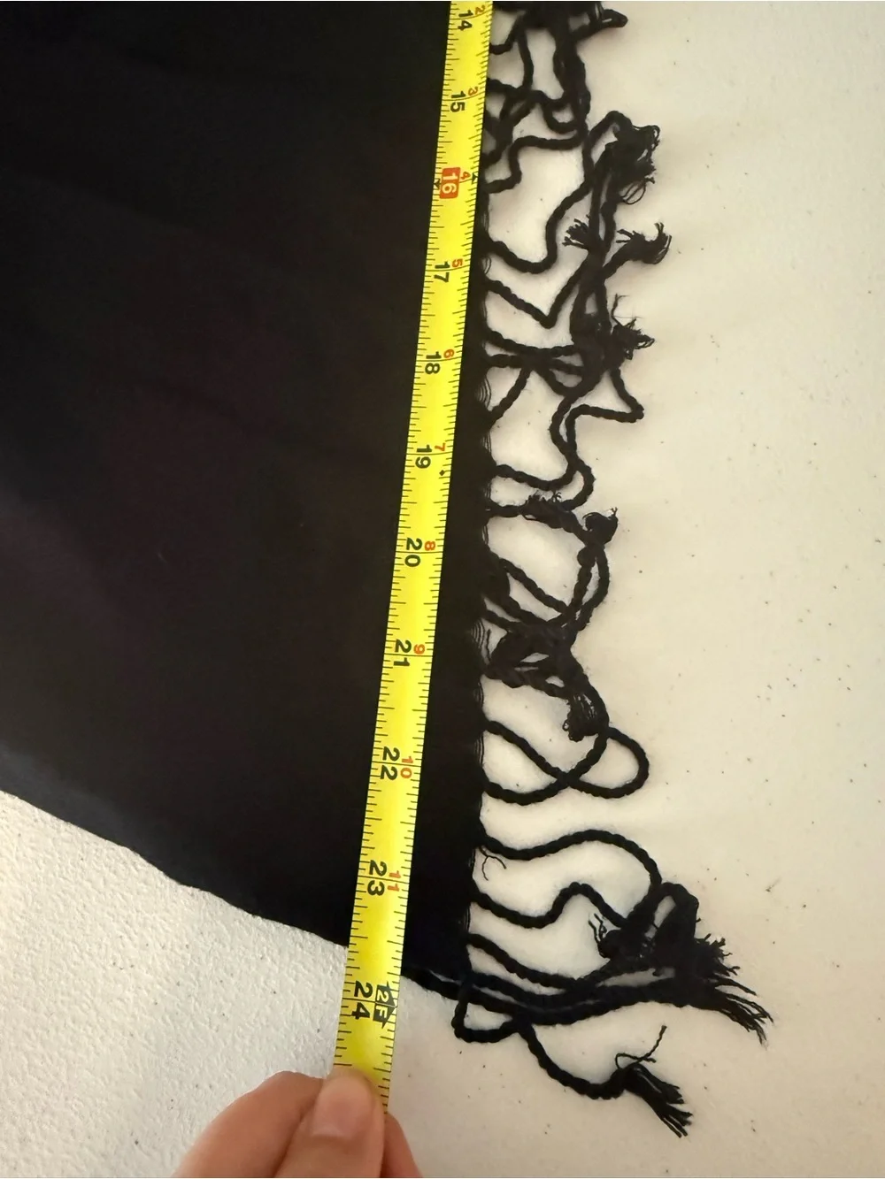 pashmina black fringe